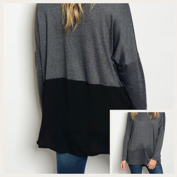 ❤️4/$20 Sale!! charcoal mock neck top - Picture 1 of 3